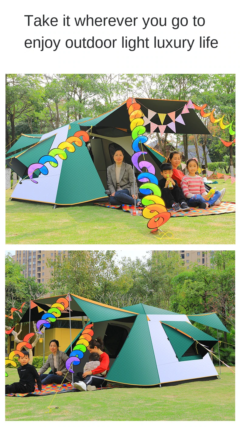 Cheap Goat Tents Automatic Aluminum Rod Portable Uv protection Camping Camping Outdoor Thickened Rainproof Tent Dropshipping   